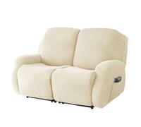 Housse de canapé inclinable et relaxante extensible 2 places, housse de canapé inclinable universelle avec poches, housse de chaise lavable 6 pièces, housses de canapé de massage électrique(Beige,2 po