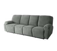 Housse de canapé inclinable - Housse extensible avec poches, tissu doux et durable, adapté aux animaux domestiques et aux enfants, facile à installer (lavable en machine) (gris obscuro, 4)