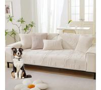 Housse de canapé lavable et antidérapante pour canapés en forme de L, adaptée aux animaux domestiques et durable, convient à 2 à 4 canapés à coussin, beige, 70 x 70 cm, solution parfaite de décoration