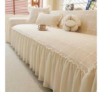 Housse de canapé-lit extensible pour futon 2/3 places - Housse antidérapante de couleur unie avec jupe et protection élégante pour canapé-lit et métamorphose de canapé
