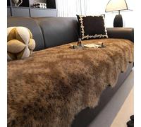 Housse de canapé luxueuse antidérapante en velours de vison - Chauffage rapide - Ajustement universel pour canapés et sectionnels - Confortable - Marron confortable - 90 x 120 cm