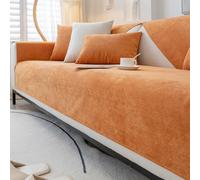 Housse De Canapé Matelassée en Chenille Déperlante, Antidérapante Et Résistante Aux Griffes, Idéale pour Les Canapés Dangle, en U Et Modulables. Orange 45x45cm Cushion Cover