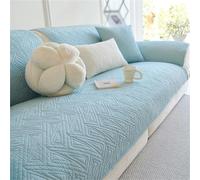 Housse de canapé matelassée en Coton, Housse de canapé Souple, antidérapante, Housse de lit festonnée, Housse de Protection de Meubles Lavable(Blue 2,110 * 180cm)