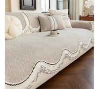 Housse de canapé matelassée en Coton pour canapé de Style campagnard, Housse de canapé antidérapante, Protection pour Meubles (Gris Clair, 110 x 180 cm)