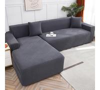 Housse De Canapé MéRidienne 1/2/3/4 Places CombinéE Couverture De Canapé En D'Angle Couvre De Canapé Avec PéNinsule Gauche/Droite RevêTement De Canapé Avec 1 Taies D'Oreiller(Size:100-140cm,Color:Gray