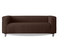 Housse de canapé Milica compatible avec le canapé IKEA Klippan et similaires à accoudoirs hauts | Modèle Aruba | Tissu multi-extensible lavable fabriqué en Europe | Ajustement parfait | Couleur Marron