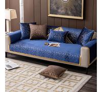 Housse De Canapé Moderne À Texture Dorée - Housse Lavable Et Anti-Rayures pour Chiens(Navy,Pillow17.7 * 17.7in)