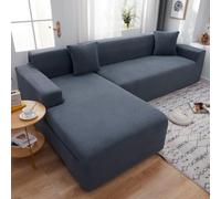 Housse de canapé moderne pour canapé en cuir, lavable, compatible avec la plupart des canapés 2 places (145-185 cm), gris foncé, protection élégante pour votre salon, résistante et facile à nettoyer