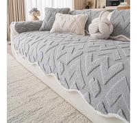 Housse de canapé pelucheuse antidérapante lavable pour chiens, housses de canapés sectionnelles en peluche douce, housses de protection de meubles, housse d'ac grey 30*50cm/11.81*19.69in pillow cover