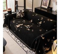 Housse de Canapé pour 2/3/4 Coussins Couverture Lavable Respectueuse de la Peau pour Canapé Love Siège Protecteur de Sofa Moderne Couverture pour Recliner Black 180X280cm/70.87X110.24In
