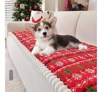 Housse de canapé pour animaux de compagnie de Noël de qualité supérieure - Épais, antidérapant, résistant aux rayures, lavable en machine, rouge, 70 x 240 cm - Décoration de vacances parfaite et