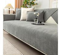 Housse de Canapé Protectrice en Chenille à Chevrons, Herringbone Chenille Fabric Furniture Protector Sofa Cover,Canapé Protégé Couch Cover,Gray b,110 * 240