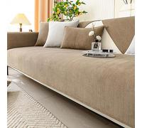 Housse de Canapé Protectrice en Chenille à Chevrons, Herringbone Chenille Fabric Furniture Protector Sofa Cover,Canapé Protégé Couch Cover,Marron,110 * 210