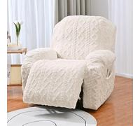 Housse de canapé Relax en Coton Doux, Velours Jacquard tissé, Housse Extensible épaissie pour Massage, protège-canapé d'angle Beige Triple-Person Model: 8 Pieces