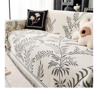 Housse de canapé réversible en Chenille Grise 180 x 180 cm / 71 x 71 Pouces avec Pompons pour Animaux de Compagnie et Autres Animaux domestiques Protection antidérapante Lavable