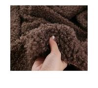Housse de canapé, Rouleau de laine mouton douce à gros grain, imitation velours bouclé épais, 160 cm large, cachemire, for vêtements faits main et couture DIY(Coffee,50CM X 160CM)