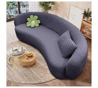 Housse de canapé semi-circulaire extensible gris foncé en fil à bulles 3D avec élastique en bas, lavable en machine, taille S (90140 cm), idéale pour la décoration et la protection de la maison