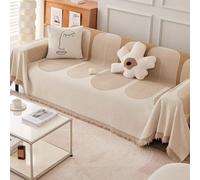 Housse de canapé simple et confortable - Anti-poussière - Motif géométrique - Multifonctionnel - Protection de meubles pour canapé, couvre-lit et canapé - Kaki - 180 x 420 cm