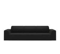 Housse de canapé stretch 4 places noire - 100 % jersey de polyester, ajustement garanti, entretien facile, idéale pour le salon et la chambre d'amis