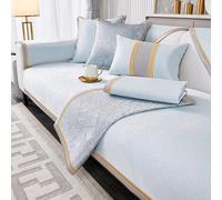 Housse De Canapé Summer Cool - Housse De Canapé Moderne, Lavable Et Antidérapante pour Canapés 2/3/4 Coussins Et Canapés en L/U avec Accoudoirs(Blue,110 * 160CM/43 * 63IN)