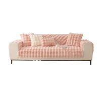 Housse de canapé super douce en fourrure de lapin pour salon, lavable et chaude en machine, convient aux canapés 1, 2, 3 et 4 places 110 x 180 cm Curry (1 pièce)