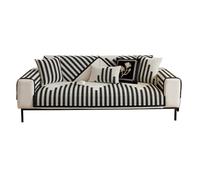 Housse de canapé texturée solide 100 x 220 cm, résistante aux taches pour animaux de compagnie et enfants, housse personnalisable, pour chiens et chats, noire, protection de canapé durable et élégante