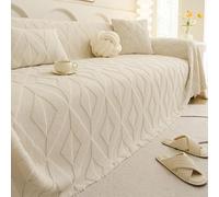 Housse de canapé Toute Taille en Polaire Extra-épaisse, Confortable, en Forme de L, Protection Moelleuse et Duveteuse pour Meubles A 180 * 260cm