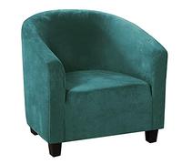Housse De Canapé Tub Chair, Housse De Fauteuil Club Élastique, Velours Housse De Fauteuil pour Salon Extra Douce Housse De Canapé Couvre pour Protege De Meubles-Sarcelle-1 Pièces