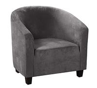 Housse De Canapé Tub Chair, Housse De Fauteuil Club Élastique, Velours Housse De Fauteuil pour Salon Extra Douce Housse De Canapé Couvre pour Protege De Meubles-Gris-1 Pièces