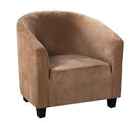 Housse De Canapé Tub Chair, Housse De Fauteuil Club Élastique, Velours Housse De Fauteuil pour Salon Extra Douce Housse De Canapé Couvre pour Protege De Meubles-Beige-1 Pièces