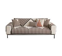 Housse de canapé universelle 100 x 350 cm, lavable, douce, respirante avec accoudoirs, housse de coussin personnalisable, pour animaux de compagnie et chiens, couleur marron.