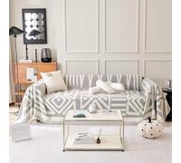 Housse de canapé universelle à carreaux gris pour 1 ou 4 places - Protection idéale pour canapé ou couvre-lit - 180 x 230 cm - Décoration d'intérieur élégante