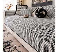 Housse de canapé universelle, anti-rayures pour animaux de compagnie, housse en velours pour canapé d'angle 1/2/3/4 places, convient pour toutes les saisons, noir 90 x 240 cm et élégante