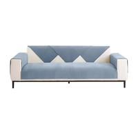 Housse de canapé universelle antidérapante en chenille souple pour enfants et animaux domestiques Bleu 110 x 180 cm