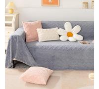 Housse de canapé universelle douce et chaude anti-rayures pour fauteuil 2-4 places et lit - Gris clair - 180 x 300 cm