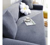 Housse de canapé universelle extensible, antidérapante, douce et lavable, pour canapé 3 places, adaptée aux animaux domestiques, base élastique, gris (1 place 90-140 cm)