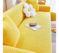 Housse de canapé universelle extensible, antidérapante, élastique, pour canapé 3 places (190-230 cm), adaptée aux animaux domestiques, lavable, protection de meubles, jaune doux, pour chiens et chats