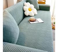 Housse de canapé universelle extensible, antidérapante, souple et antidérapante avec base élastique lavable de protection de meubles pour canapé 3 places, adaptée aux animaux domestiques, vert (Taille