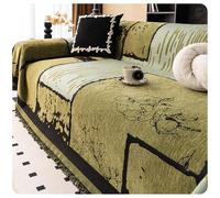 Housse de canapé vintage de ferme pour chiens - Housse de canapé rétro pour canapés sectionnels 2 à 3 coussins 180 x 200 cm (vert) - Protection élégante pour meubles