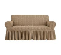 Housse de canapé Voila' 2 3 4 places élastique Volant Salva Canapé (Beige, 3 places)