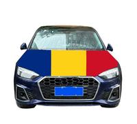 Housse de capot de voiture avec drapeau de la Roumanie - Tissu élastique lavable - Pour décoration d'événement - 1,2 x 1,5 m