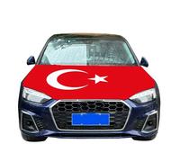 Housse de capot de voiture avec drapeau de la Turquie - 1,2 x 1,5 m - Tissu élastique lavable - Pour décoration d'événement