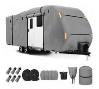 Housse de Caravane pour Gulf Stream Coach Conquest Lite 251RE 2020-2026 | Remorquable Bache Camping Car 27-30 Pieds | Oxford 420D | Imperméable UV Protection | Sangles Aération Fermeture Éclair