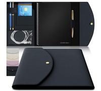 Housse de carnet A5 pour Rocketbook, planificateur et journal - Folio fin en cuir végétalien avec boucle pour stylo, emplacements pour cartes et poches - Compatible avec Rocketbook Core, Panda, Fusion