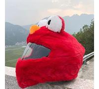 Housse De Casque De Moto, Housse De Casque De Moto en Peluche, Housse De Casque Amusante, Housse De Protection pour Casque De Moto, Couvre-Chef De Casque De Grenouille pour Hommes Et Femmes,Rouge,