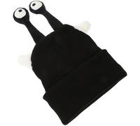 Housse de Casque de Ski Décorative Cartoon en Laine Noire pour Garçon | Ajustement Facile, Surface Douce, du Bruit du Vent, Tentacules Amusants pour Vélo et Ski Hivernal