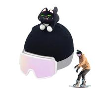 Housse de casque de ski - Housse de casque de ski chat mignon et malicieux chat noir - Protection elmet | pour casques de snowboard et de ski - Cagoule chaude style Çover pour homme et femme Matériau
