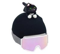 Housse De Casque De Ski - Protecteur De Casque De Snowboard En Soie De Lait Fait À La Main, Couvre-chef D'hiver Lavable Au Design De Chat Noir Mignon, Accessoire De Patinage De Ski Par Temps Froid, Fo