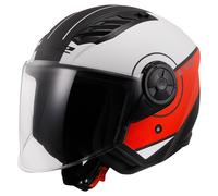 LS2, Casque Moto Jet Airflow II Cover Matt White Red, XXXL