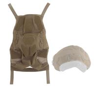 Housse De Casque Tactique for Modèle Fast, Protection en Tissu Extensible avec Panneaux À Crochets Et Boucles, Accessoire D'équipement Modulaire for Le Terrain(Brown)